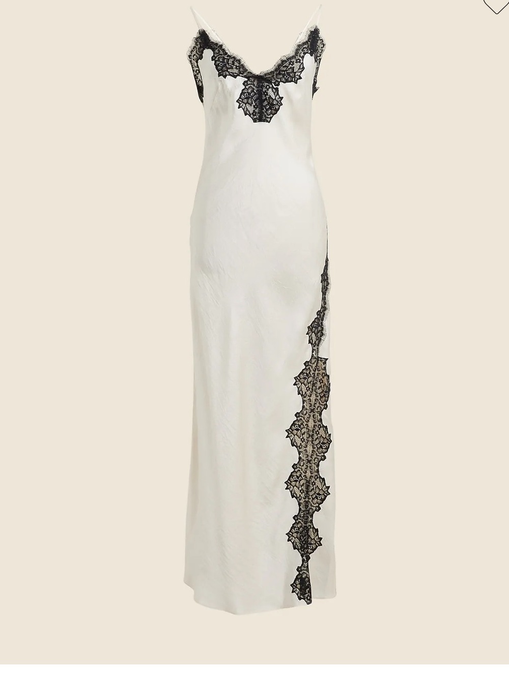 J.Crew Lace-trim slip dress in textured satin